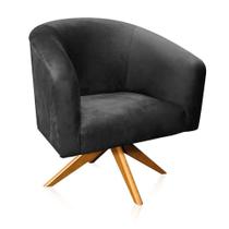 Poltrona Giratória Stella Suede Preto Base Giratória Ma30 - D'rossi Poltrona Giratória Stella Suede Preto Base Giratória Ma30 - D'rossi