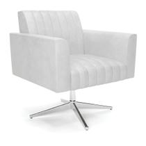 Poltrona Giratória Viena Gomada Corano Branco Base Cromada Poltrona Giratória Viena Gomada Corano Branco Base Cromada