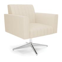 Poltrona Giratória Viena Gomada Linho Bege A19 Base Cromada - D'rossi Poltrona Giratória Viena Gomada Linho Bege A19 Base Cromada - D'rossi