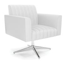 Poltrona Giratória Viena Gomada material sintético Branco Base Cromada Poltrona Giratória Viena Gomada material sintético Branco Base Cromada