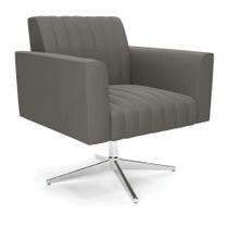Poltrona Giratória Viena Gomada Suede Base Cromada - D'rossi Cor Grafite Poltrona Giratória Viena Gomada Suede Base Cromada - D'rossi Cor Grafite