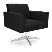 Poltrona Giratória Viena Gomada Suede Preto Base Cromada - D'rossi Poltrona Giratória Viena Gomada Suede Preto Base Cromada - D'rossi