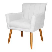Poltrona Glam Tecido Veludo Branco - FRI Varejo Poltrona Glam Tecido Veludo Branco - FRI Varejo