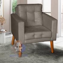 Poltrona Glamour Dubai com pés em Madeira