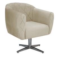 Poltrona Grazi Base Giratória de Metal Linho - Amarena Móveis Poltrona Grazi Base Giratória de Metal Linho - Amarena Móveis