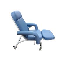 Poltrona Hospitalar Descanso Reclinável Com Perneira Independente e Rodízios Azul Céu