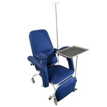 Poltrona Hospitalar Standard Coleta Com Suporte de Soro Perneira Independente Rodízios e Bandeja Azul Royal Poltrona Hospitalar Standard Coleta Com Suporte de Soro Perneira Independente Rodízios e Bandeja Azul Royal