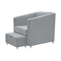 Poltrona Ibis com puff - Cinza claro