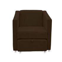 Poltrona Ibis marrom com puff