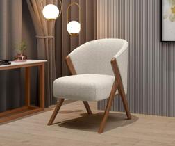 Poltrona Ibiza Luxuosa Tecido Boucle Bucle Sala Estar Off AV