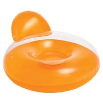 Poltrona Inflável de Piscina Com Encosto Guarujá Laranja 1,37x1,22m - Intex