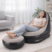 Poltrona Inflável Ultra Lounge 2 Em 1 Com Puff Sofá Retrátil Sala Jardim Poltrona Inflável Ultra Lounge 2 Em 1 Com Puff Sofá Retrátil Sala Jardim