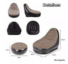 Poltrona Inflável Ultra Lounge Com Pufe Sofá Espreguiçador Ultima Geração