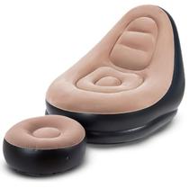 Poltrona Inflável Ultra Lounge Com Pufe Sofá Premium