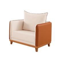 Poltrona Inhotim Linho Bege e Paçoca