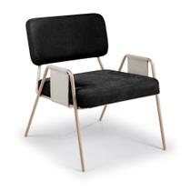 Poltrona Ipê com Braço Aço Carbono Dourado Poltrona Ipê com Braço Aço Carbono Dourado