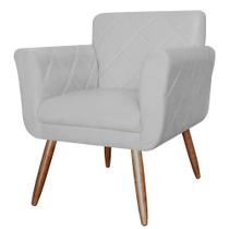 Poltrona Isabella Decorativa Estofada Em Tressê Sala Suede Branco - INCASA DECOR