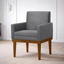 Poltrona Isadora 0,60cm - Veludo Cinza - Estofados Pérola.