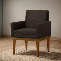 Poltrona Isadora 0,60cm - Veludo Marrom - Estofados Pérola.