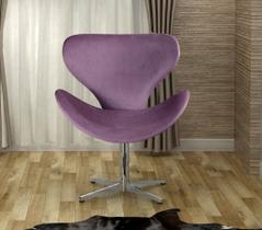 Poltrona Isis Cadeira Giratória Pés de Metal Decoração, Sala, Escritório, Recepção Roxo Poltrona Isis Cadeira Giratória Pés de Metal Decoração, Sala, Escritório, Recepção Roxo