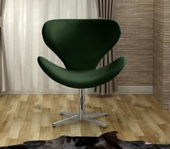 Poltrona Isis Cadeira Giratória Pés de Metal Decoração, Sala, Escritório, Recepção Verde Poltrona Isis Cadeira Giratória Pés de Metal Decoração, Sala, Escritório, Recepção Verde