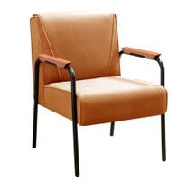 Poltrona Jade Cadeira Braço Metal Moderna Decoração Sala, Recepção