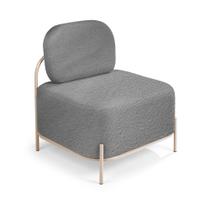 Poltrona Jequitibá Aço Carbono Dourado