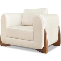 Poltrona Jolie 1 Lugar Pes Boomerang Linho Natural Ezz Natural