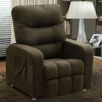 Poltrona Js Reclinável Comfort Veludo Castor