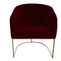 Poltrona Julia com base de ferro Sala de estar Escritório Recepção Clinica Suede Marsala - D'Classe Decor