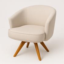 Poltrona Julia Giratoria Pes Madeira - Luxo Decor