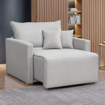 Poltrona Júlia Retrátil e Reclinável Linho/Gelo - Celflex