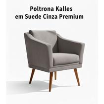 Poltrona Kallos em Suede Cinza Conforto e Modernidade Poltrona Kallos em Suede Cinza Conforto e Modernidade