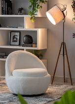 Poltrona Kaory Giratória - Boucle Off White