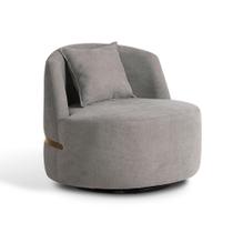 Poltrona Laila Bouclé Cinza e Dourada