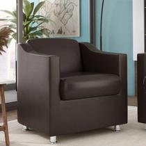 Poltrona Lara para Recepção, Sala, Quarto, Estética material sintético Marrom, Preto e Bege Pratikza Poltrona Lara para Recepção, Sala, Quarto, Estética material sintético Marrom, Preto e Bege Pratikza