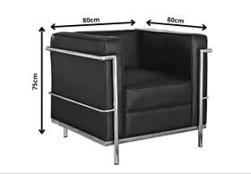 Poltrona le corbusier em sintetico preto