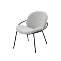 Poltrona Lea Rivatti 67 cm (Largura) Estofado em Bouclê Off White e Base em Aço Preto Pintado à Pó Poltrona Lea Rivatti 67 cm (Largura) Estofado em Bouclê Off White e Base em Aço Preto Pintado à Pó