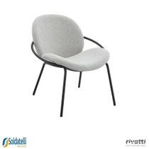 Poltrona Lea Tecido Bouclé Off White ou PU Caramelo - Rivatti Poltrona Lea Tecido Bouclé Off White ou PU Caramelo - Rivatti