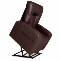 Poltrona Lift Elevação Rover Reclinável Elétrica material sintético Café - Sallar Home