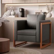 Poltrona Lin Linho Cinza