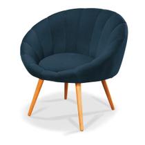 Poltrona Lina Veludo Marinho Castanho