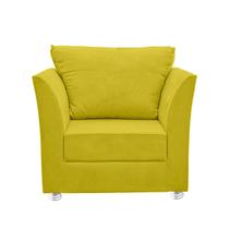 Poltrona Lisboa Para Sala, Escritório, Salão ,Quarto Suede Amarelo-Casa da Poltrona
