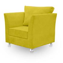 Poltrona Lisboa Para Sala, Escritório, Salão ,Quarto Suede Amarelo-RV DECORA Poltrona Lisboa Para Sala, Escritório, Salão ,Quarto Suede Amarelo-RV DECORA