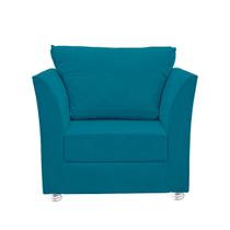 Poltrona Lisboa Para Sala, Escritório, Salão ,Quarto Suede Azul Claro-Casa da Poltrona