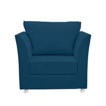 Poltrona Lisboa Para Sala, Escritório, Salão ,Quarto Suede Azul Marinho-MODENA DECOR
