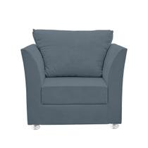 Poltrona Lisboa Para Sala, Escritório, Salão ,Quarto Suede Azul turquesa -Casa da Poltrona
