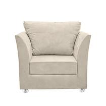 Poltrona Lisboa Para Sala, Escritório, Salão ,Quarto Suede Bege-Casa da Poltrona