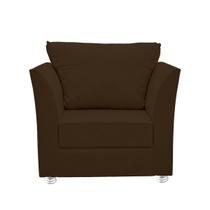 Poltrona Lisboa Para Sala, Escritório, Salão ,Quarto Suede Marrom -Casa da Poltrona