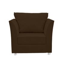 Poltrona Lisboa Para Sala, Escritório, Salão ,Quarto Suede Marrom -Casa da Poltrona